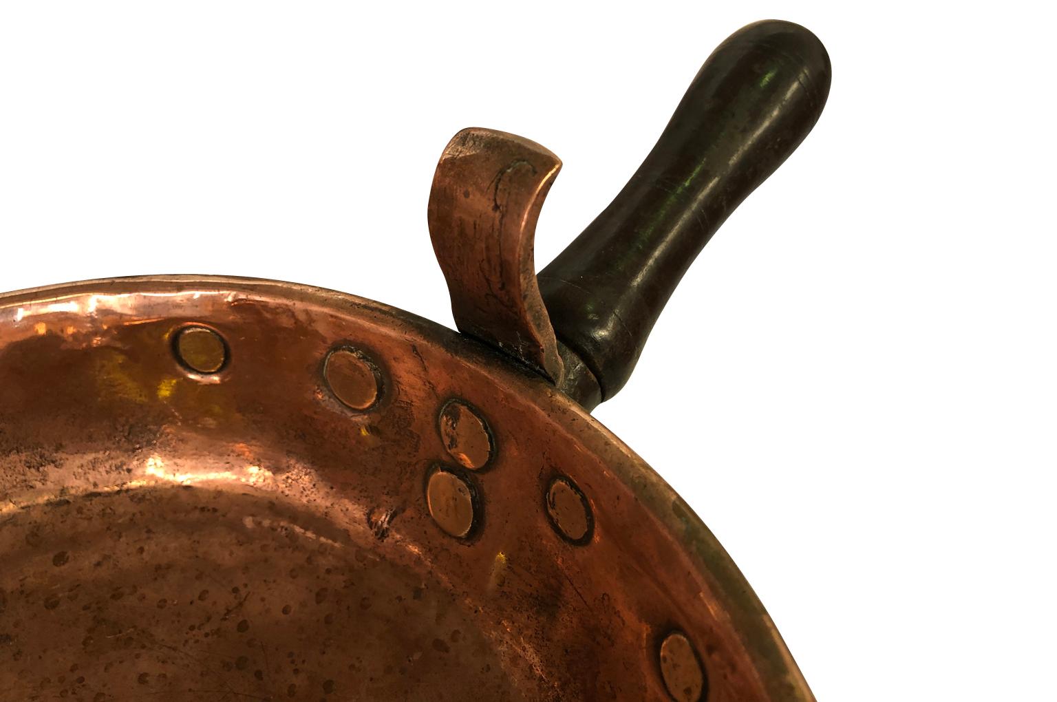 18th Century and Earlier French 18th Century Copper Footed Pan