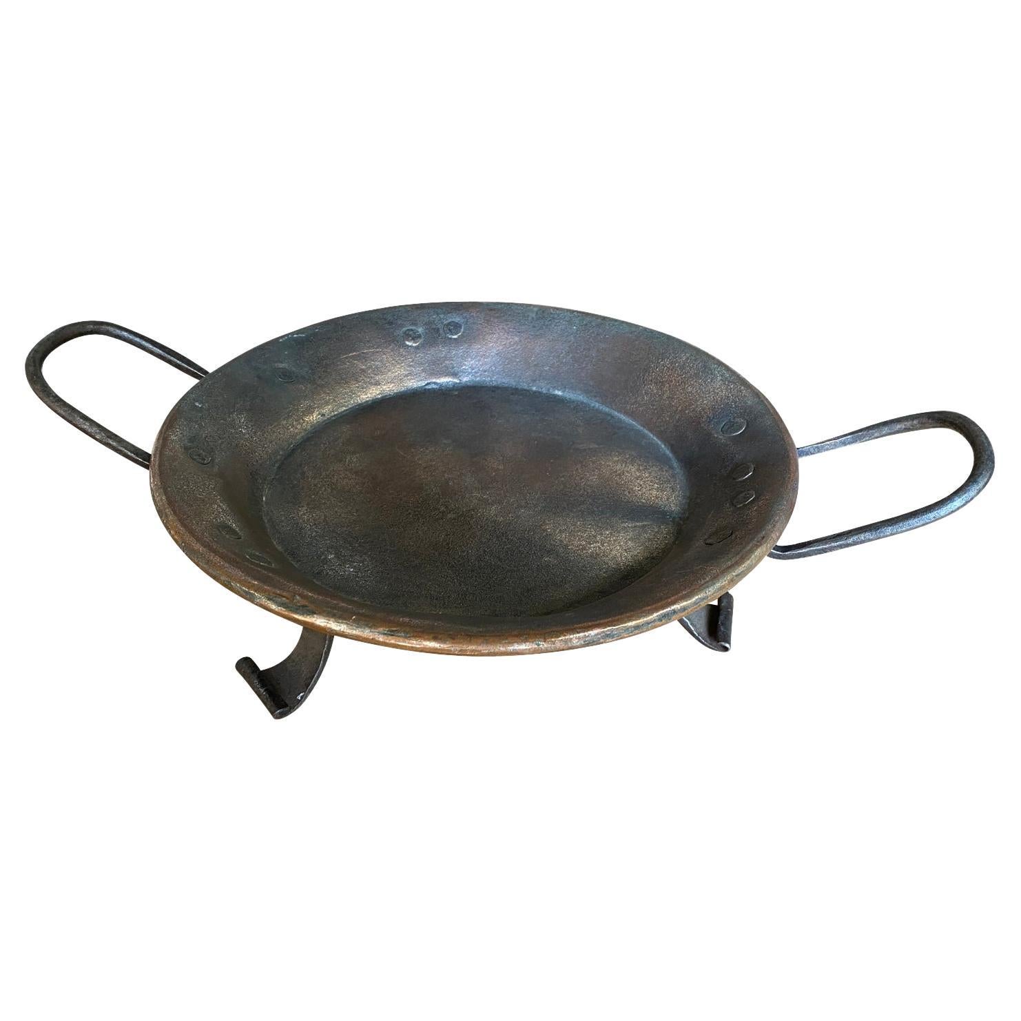 French 18th Century Copper Footed Pan For Sale