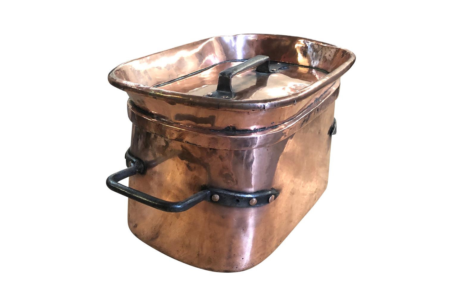 French 18th Century Copper Pressure Cooker 1