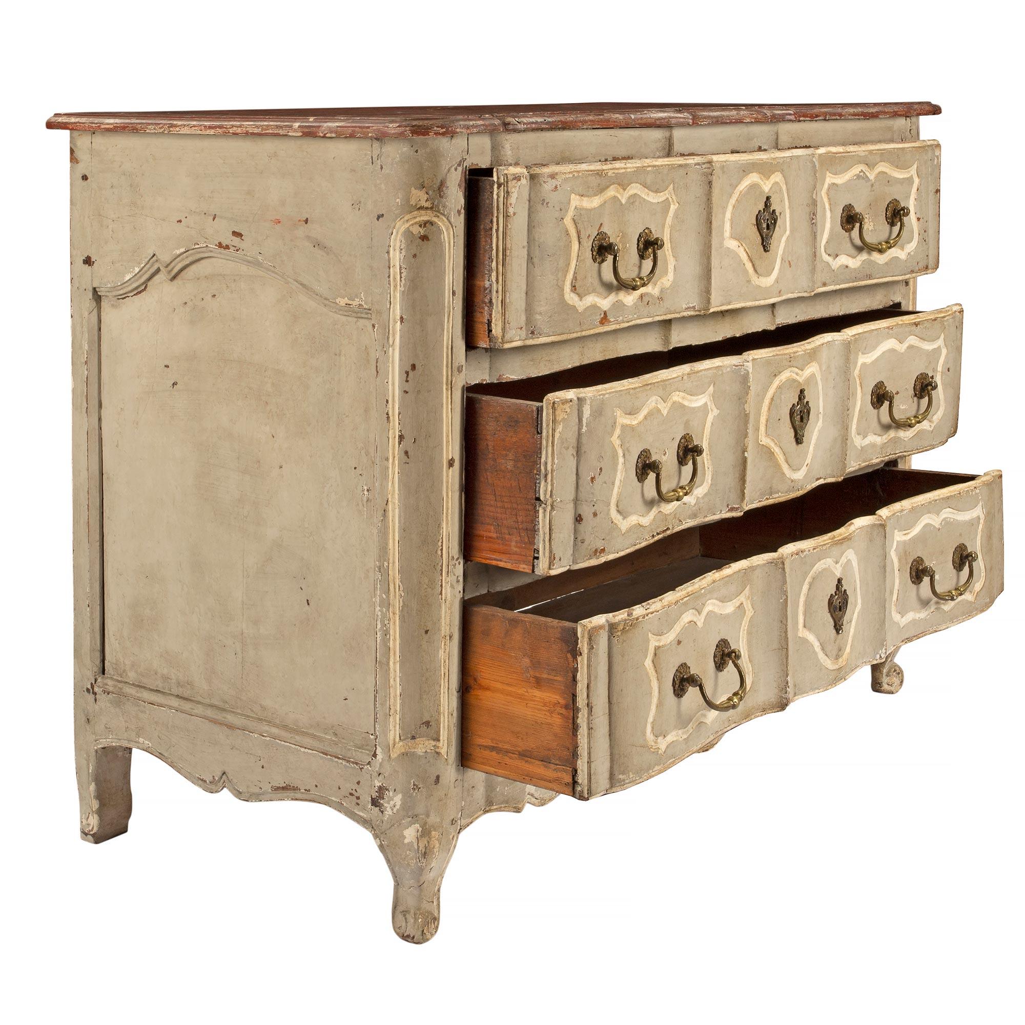 18th Century and Earlier French 18th Century Country French Louis XV Period Patinated Commode For Sale