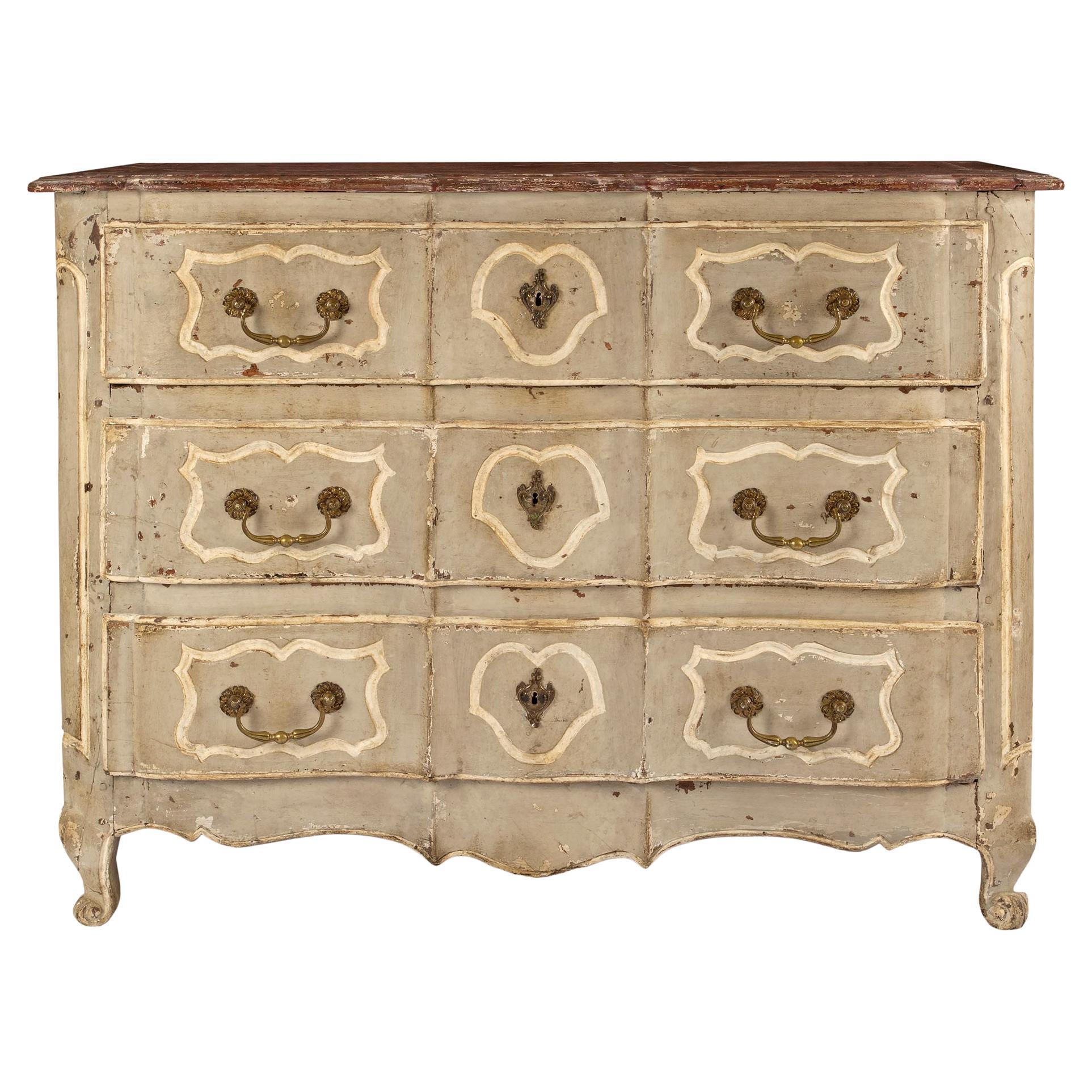 French 18th Century Country French Louis XV Period Patinated Commode For Sale