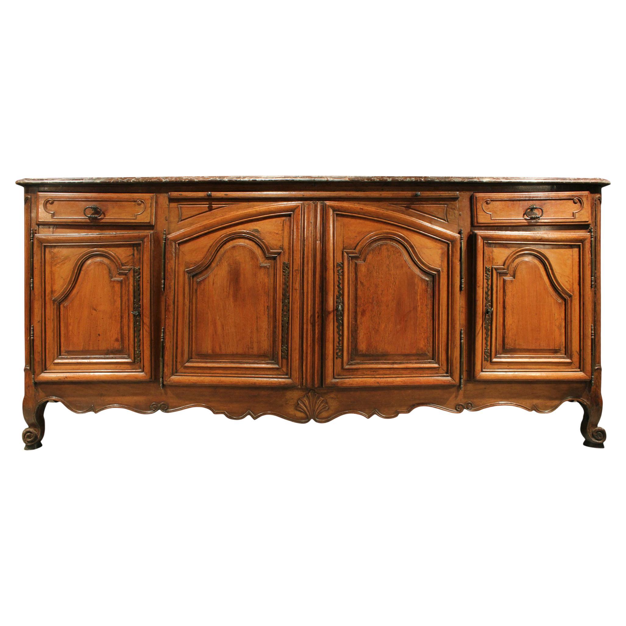 French 18th Century Country French Louis XV Period Walnut Buffet For Sale