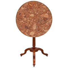 French 18th Century Directoire Period Mahogany and Marble Tilt Top Side Table