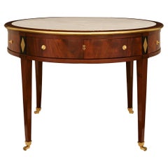 French 18th century Directoire Period Mahogany, Marble, and Ormolu center table
