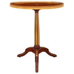 French 18th Century Directoire Period Mahogany, Ormolu and Brass Side Table
