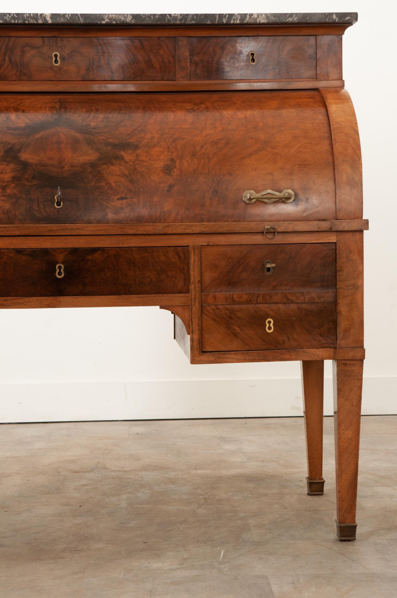 Hand-Carved French 18th Century Directoire Roll Top Desk For Sale