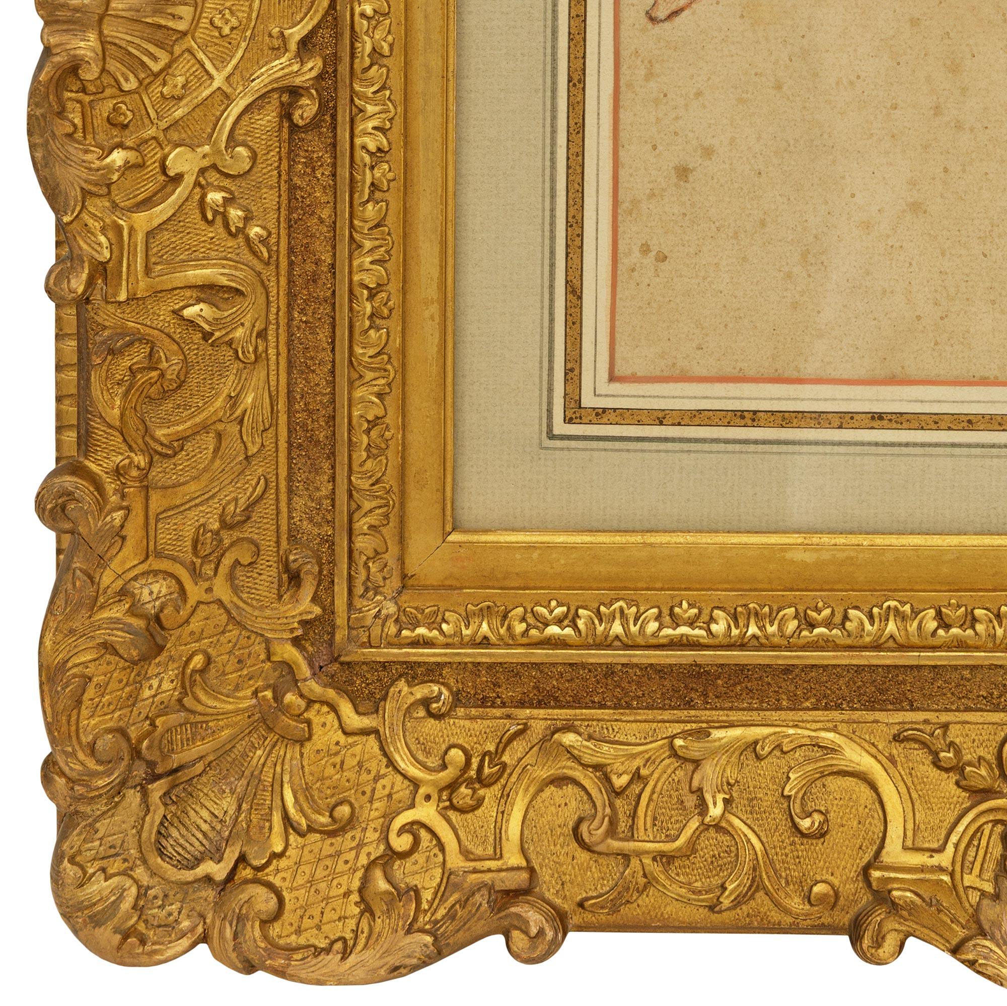 French 18th century drawing of The Study of a Resting Soldier For Sale 3