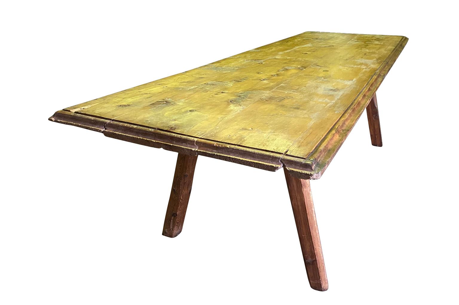Pine French 18th Century Farm Table For Sale