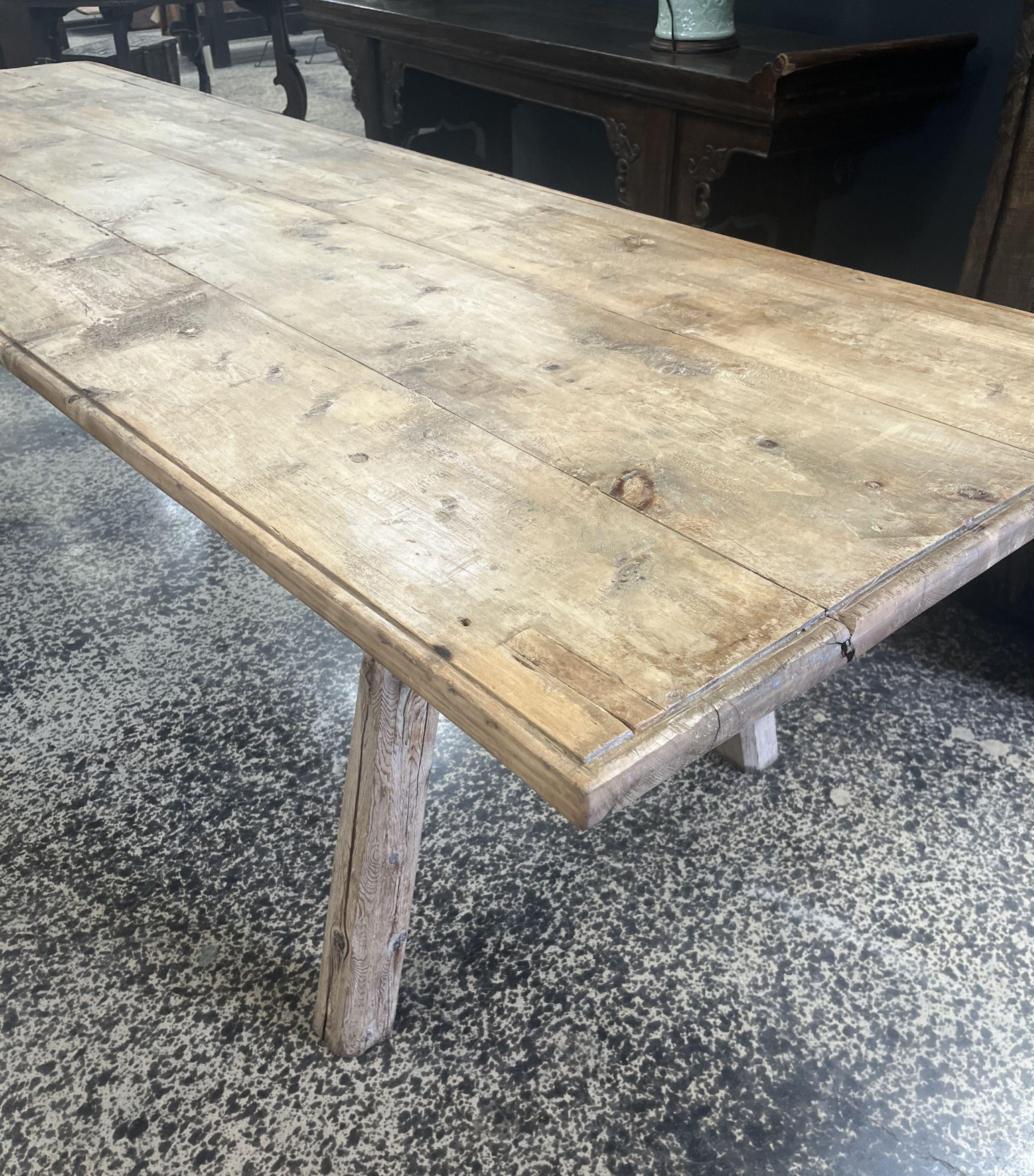 Pine French 18th Century Farm Table For Sale