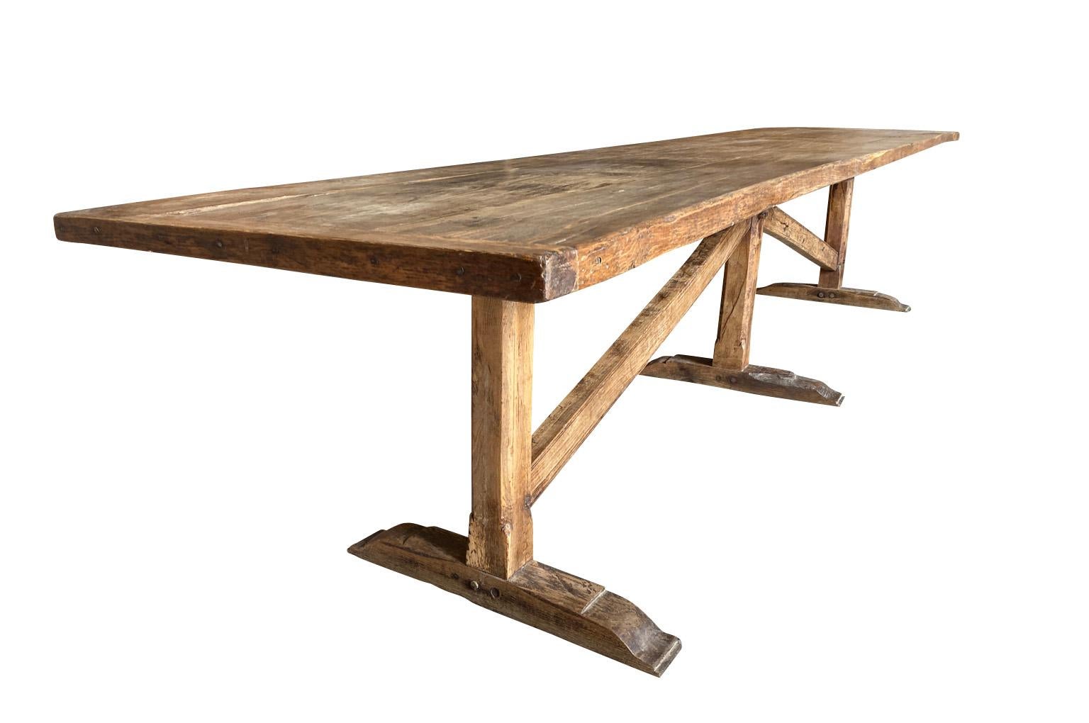 Chestnut French 18th Century Farm Table For Sale