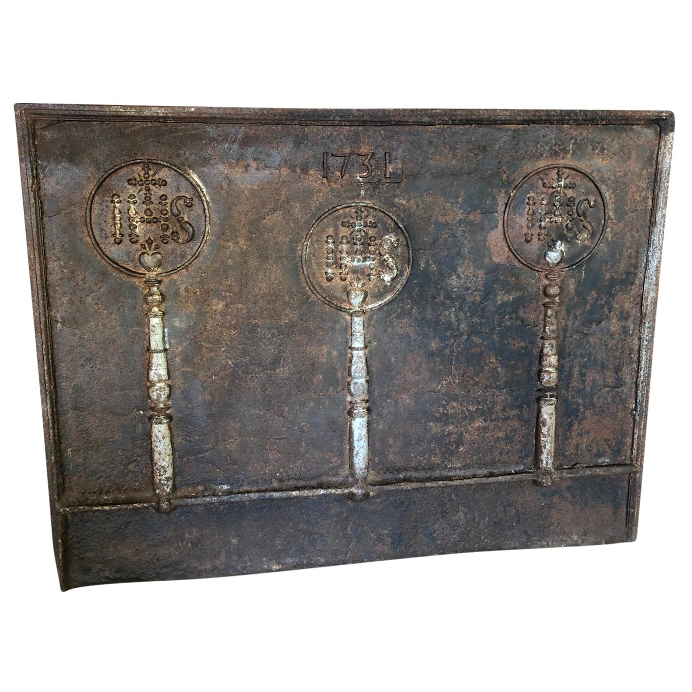 French 18th Century Fireback For Sale