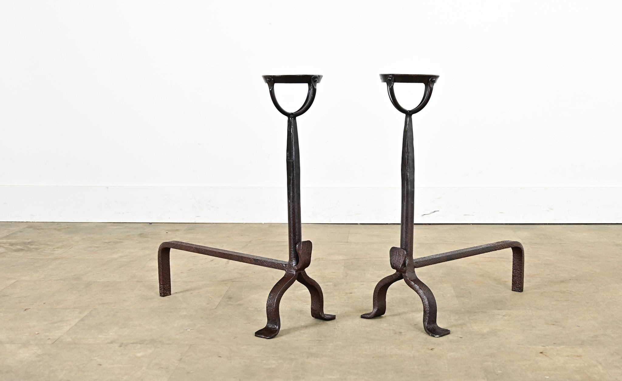French 18th Century Forged Iron Andirons For Sale 3