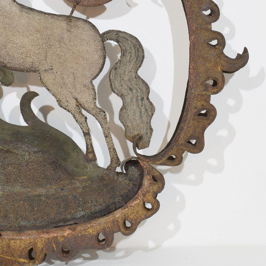 Französisch 18. Jahrhundert geschmiedet Eisen Folk Art Barock Tavern Zeichen im Angebot 5