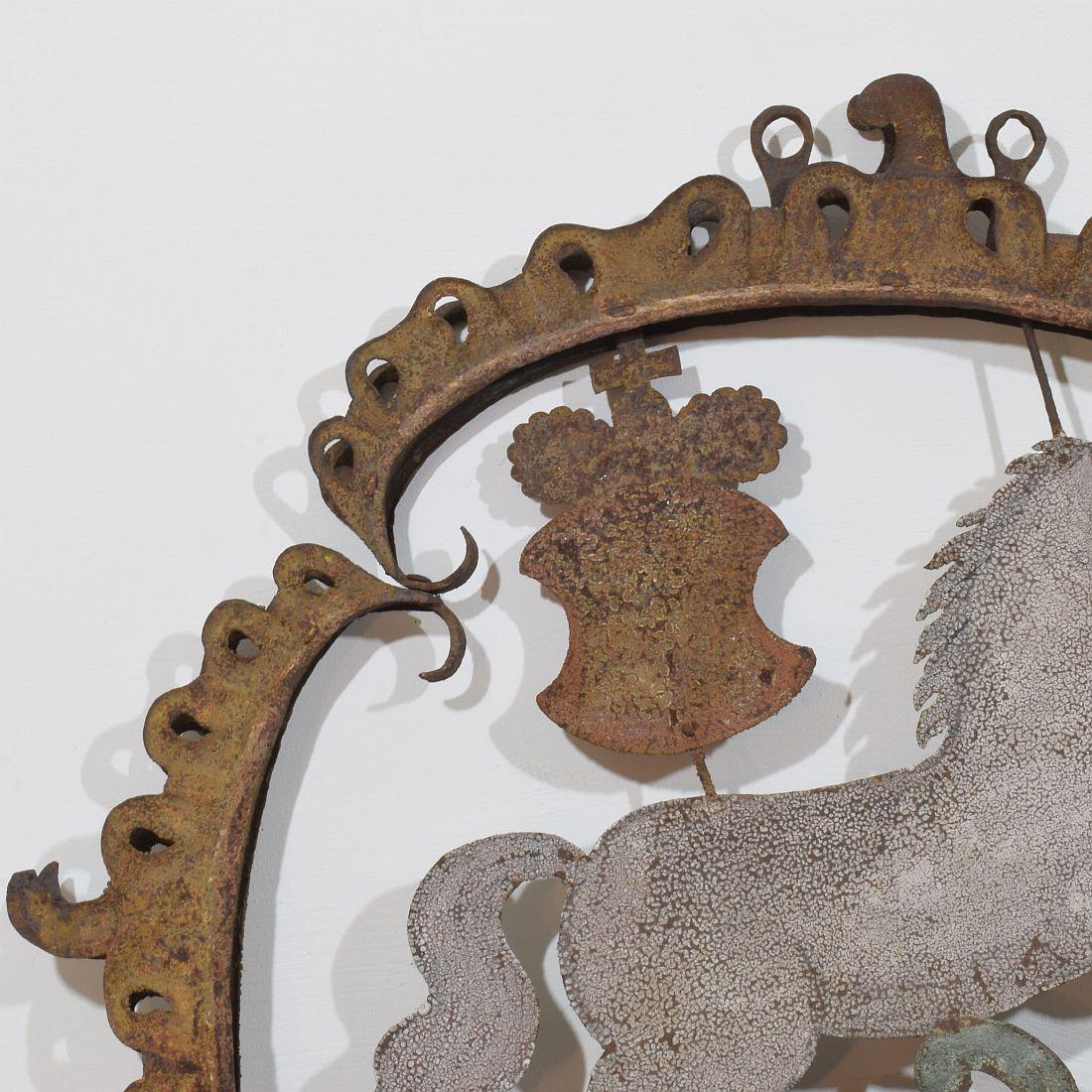 Französisch 18. Jahrhundert geschmiedet Eisen Folk Art Barock Tavern Zeichen (Geschmiedet) im Angebot