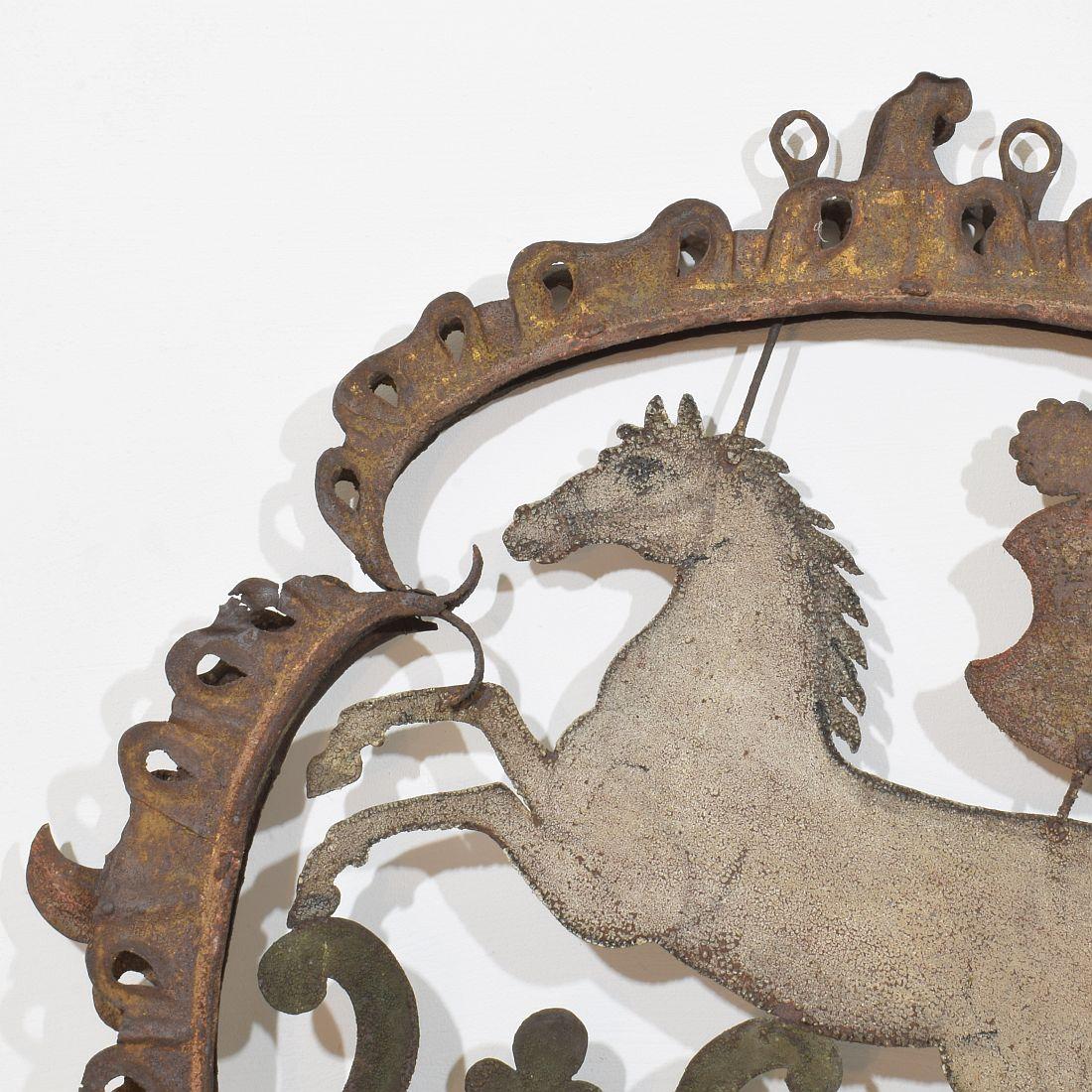 Französisch 18. Jahrhundert geschmiedet Eisen Folk Art Barock Tavern Zeichen im Angebot 2
