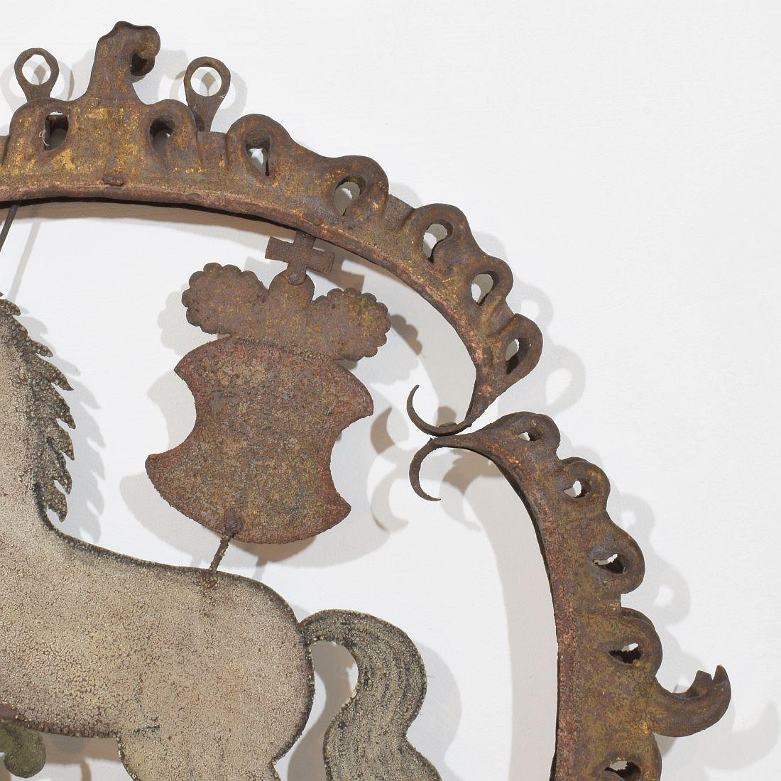 Französisch 18. Jahrhundert geschmiedet Eisen Folk Art Barock Tavern Zeichen im Angebot 3