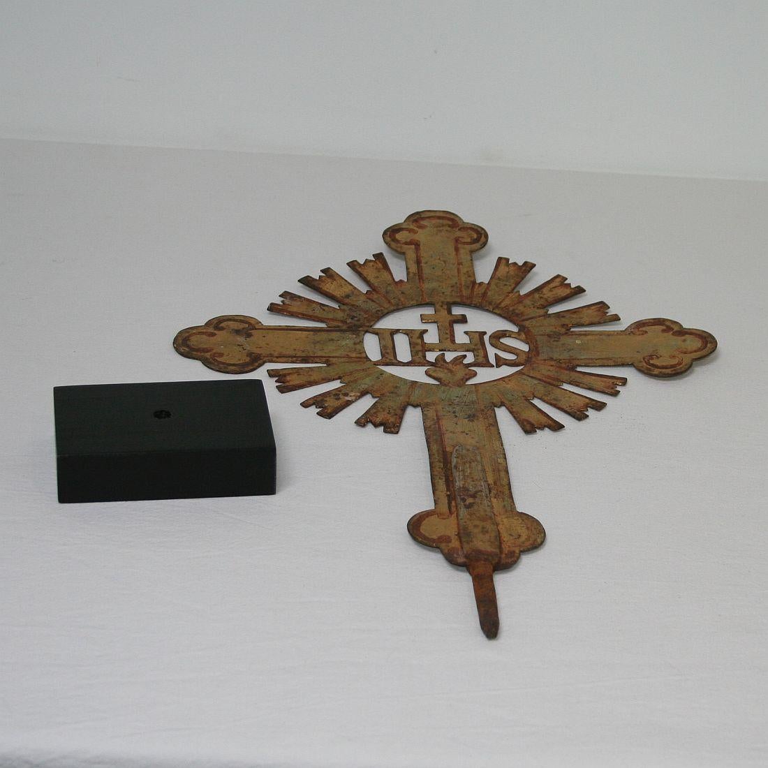 French 18th Century Forged Iron Processional Cross 13