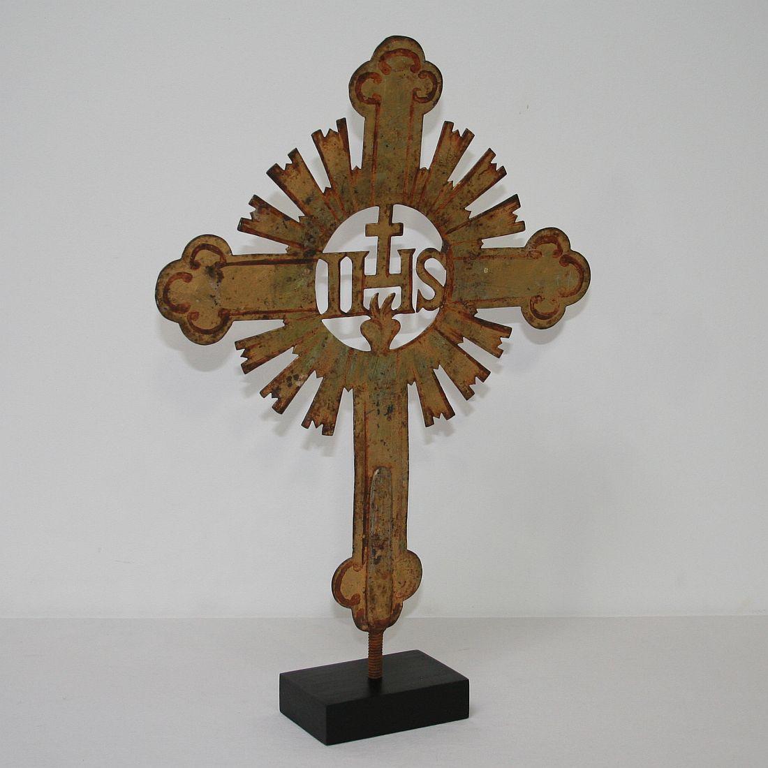 Baroque French 18th Century Forged Iron Processional Cross