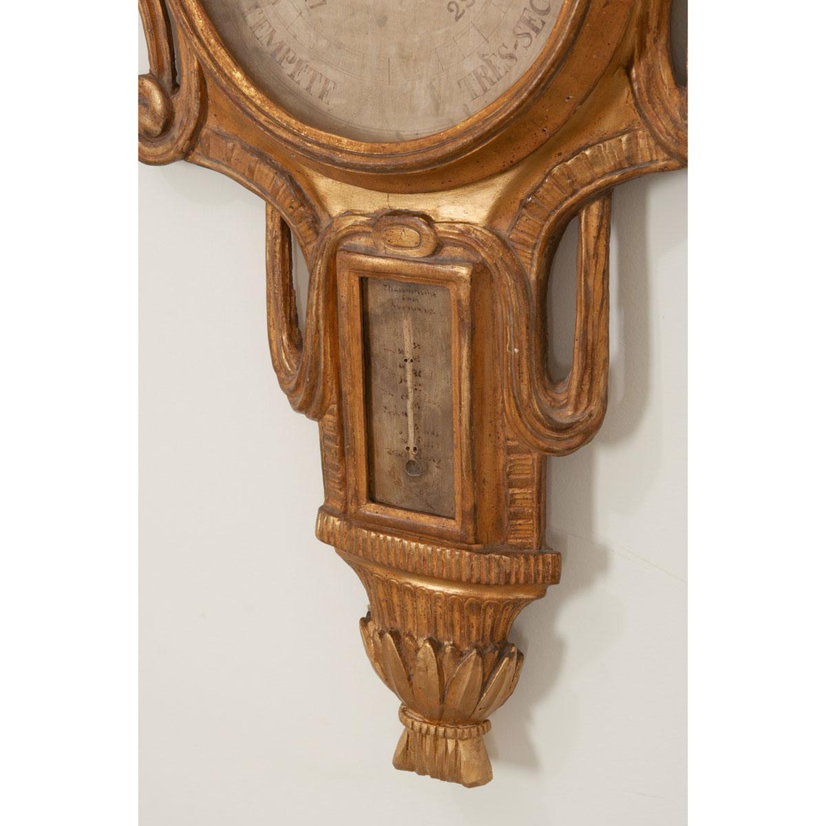 French 18th Century Gilt Barometer In Good Condition In Baton Rouge, LA