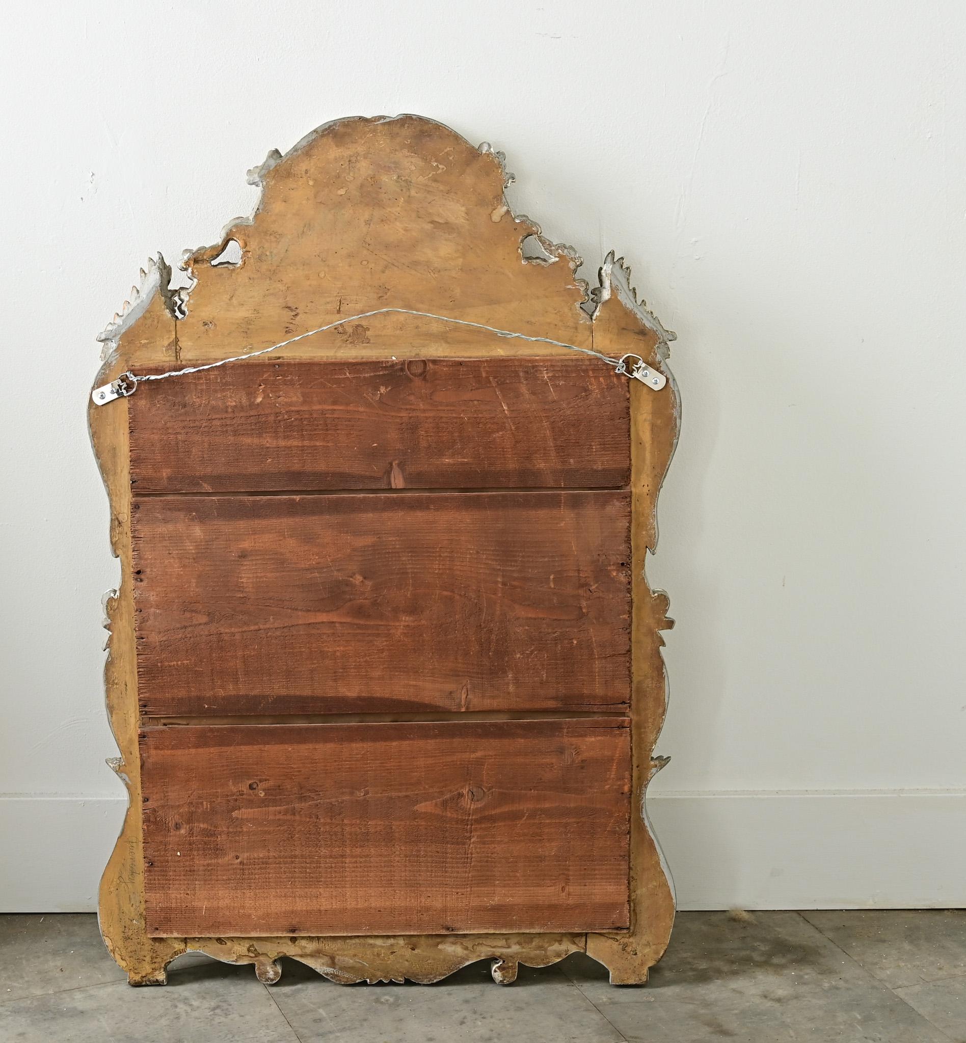 French 18th Century Gilt & Painted Trumeau Mirror For Sale 3