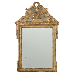 French 18th Century Gilt & Painted Trumeau Mirror