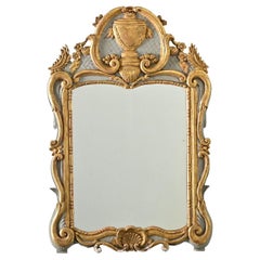 French 18th Century Gilt & Painted Trumeau Mirror
