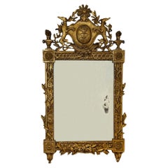 Französisch 18. Jahrhundert Giltwood Crested Spiegel mit Hunden