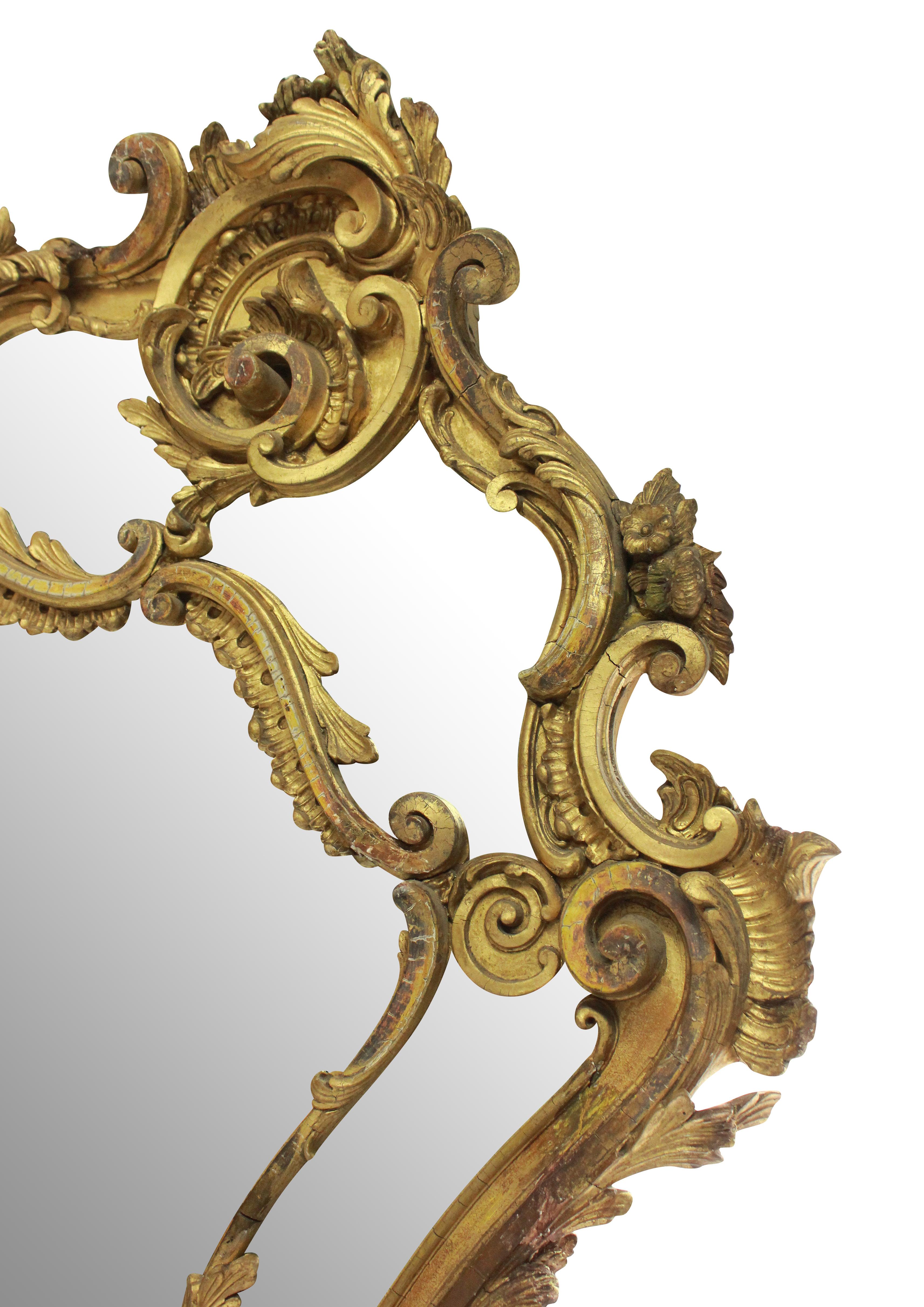 Late 18th Century French 18th Century Giltwood Rococo Mirror