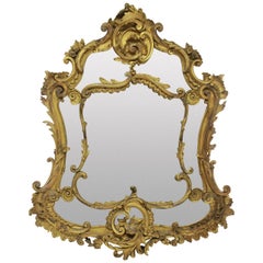 French 18th Century Giltwood Rococo Mirror