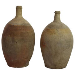 French 18th Century Glazed Earthenware Bottles