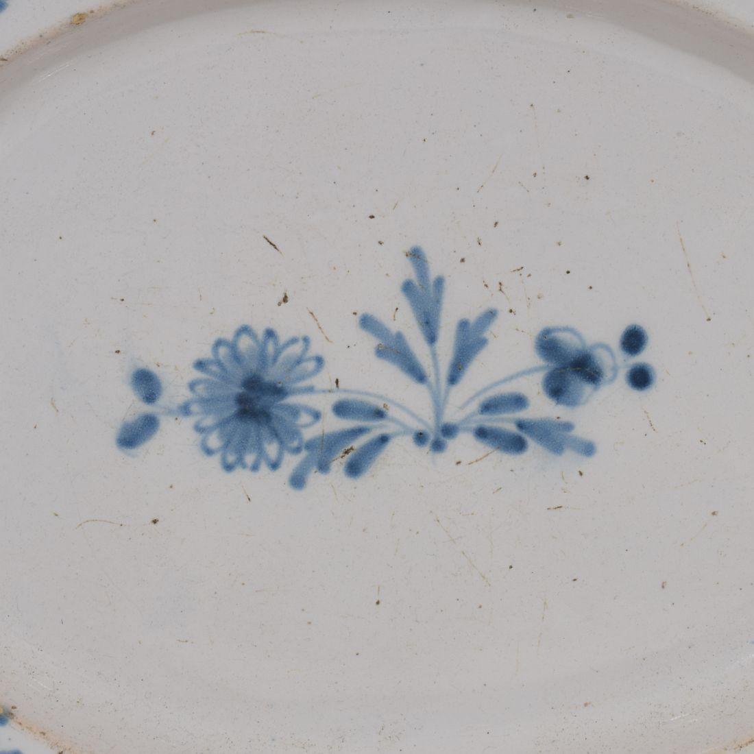 French, 18th Century Glazed Earthenware Rouen Platter For Sale 2