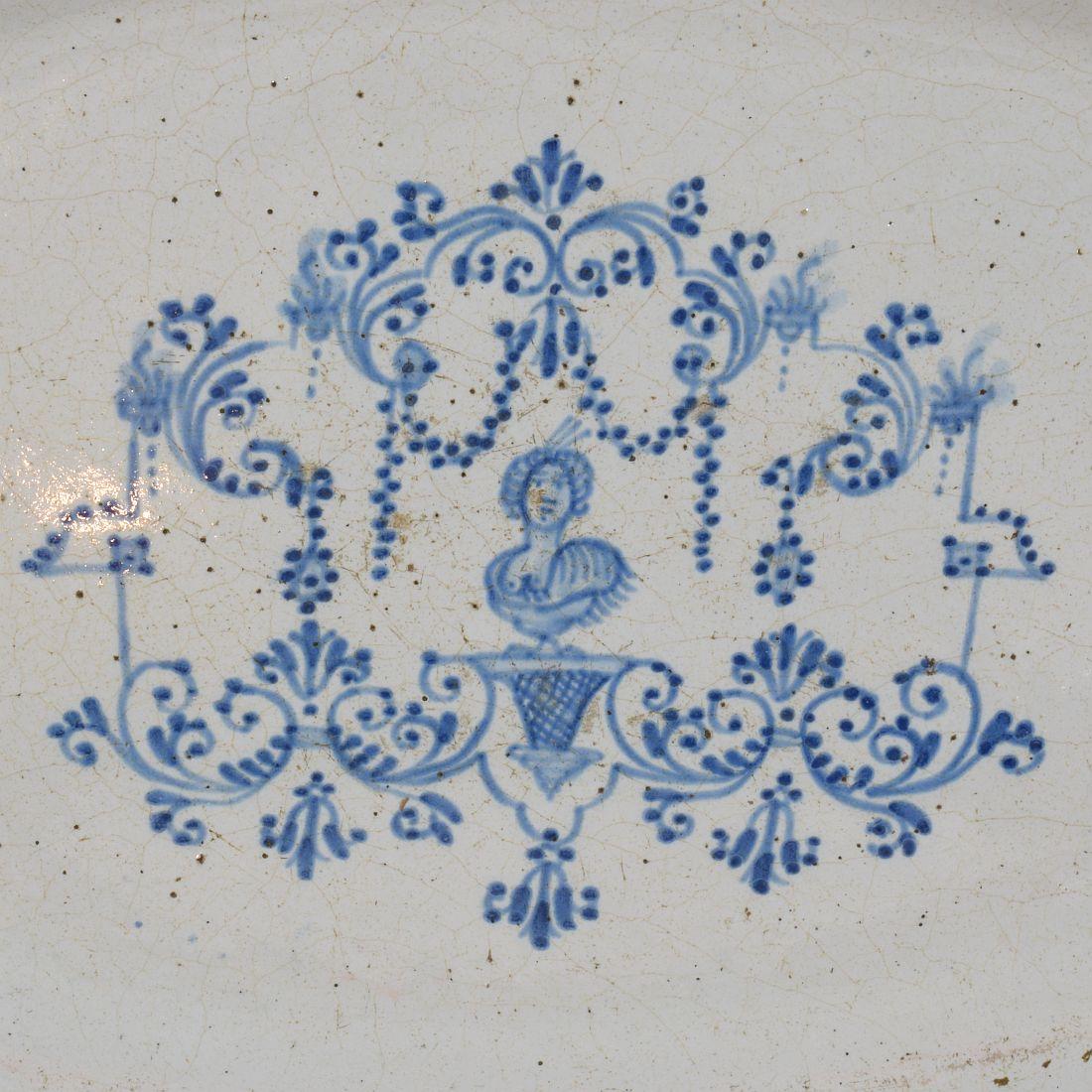 French, 18th Century Glazed Earthenware Rouen Platter  For Sale 1