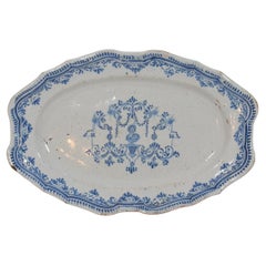 Antique French, 18th Century Glazed Earthenware Rouen Platter 