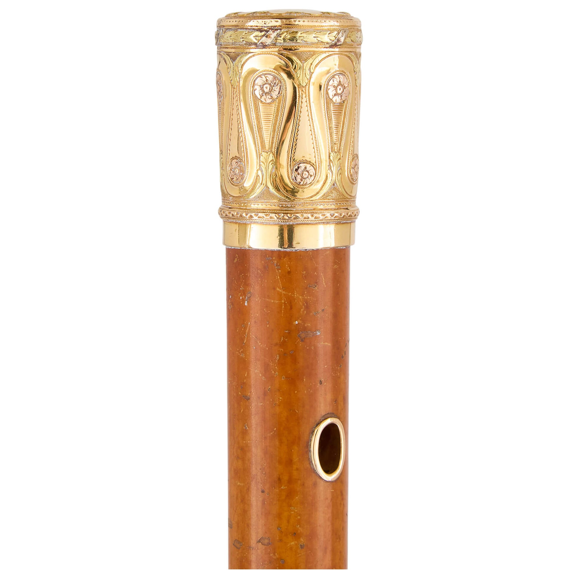 Stick de marche français du 18ème siècle monté sur or