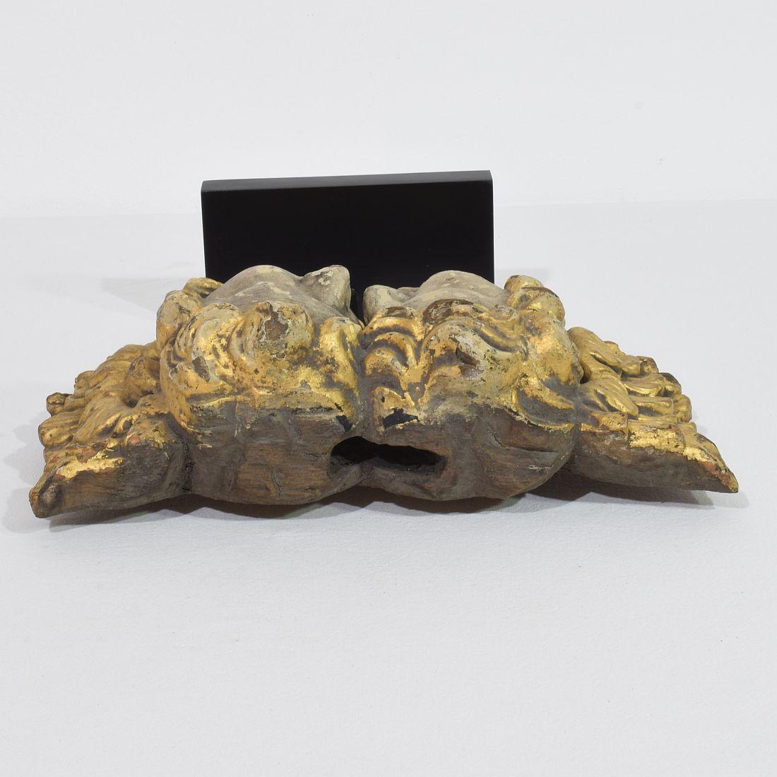 French 18th Century Hand Carved  Baroque Winged Angel Heads 8