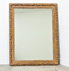 French 18th Century Hand-Carved Frame with New Mirror Plate