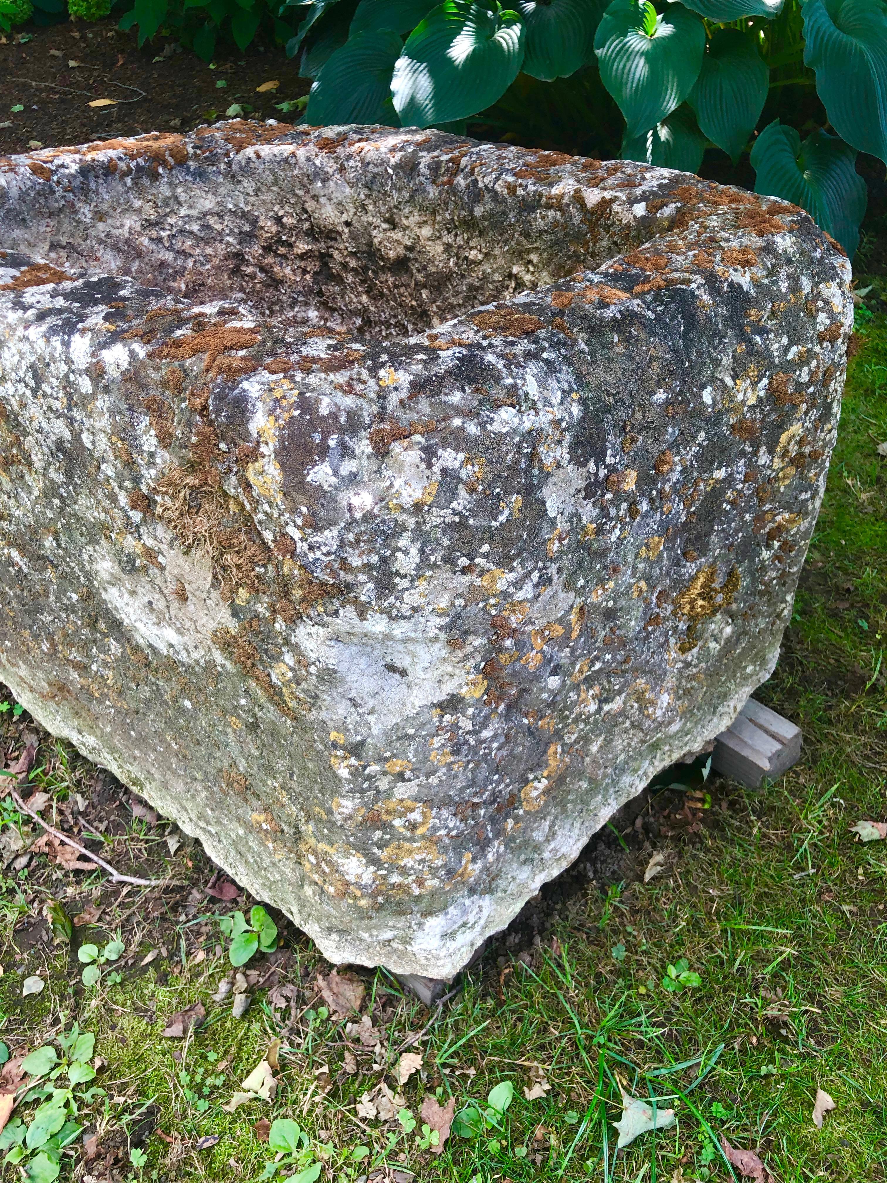 French 18th Century Hand Carved Limestone Trough, Originally Used to Press Hams 1