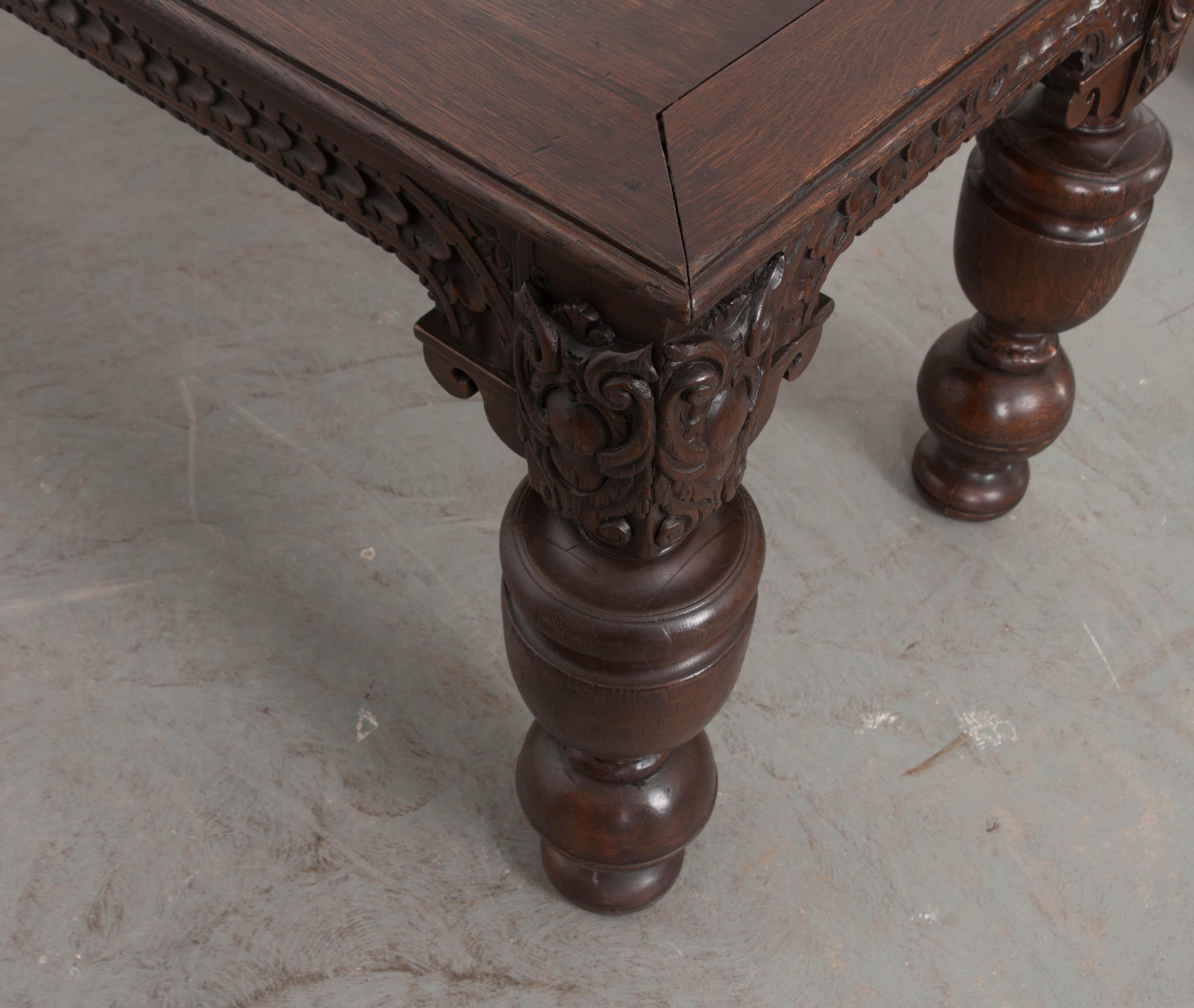 French 18th Century Hand Carved Oak Refectory Table 3