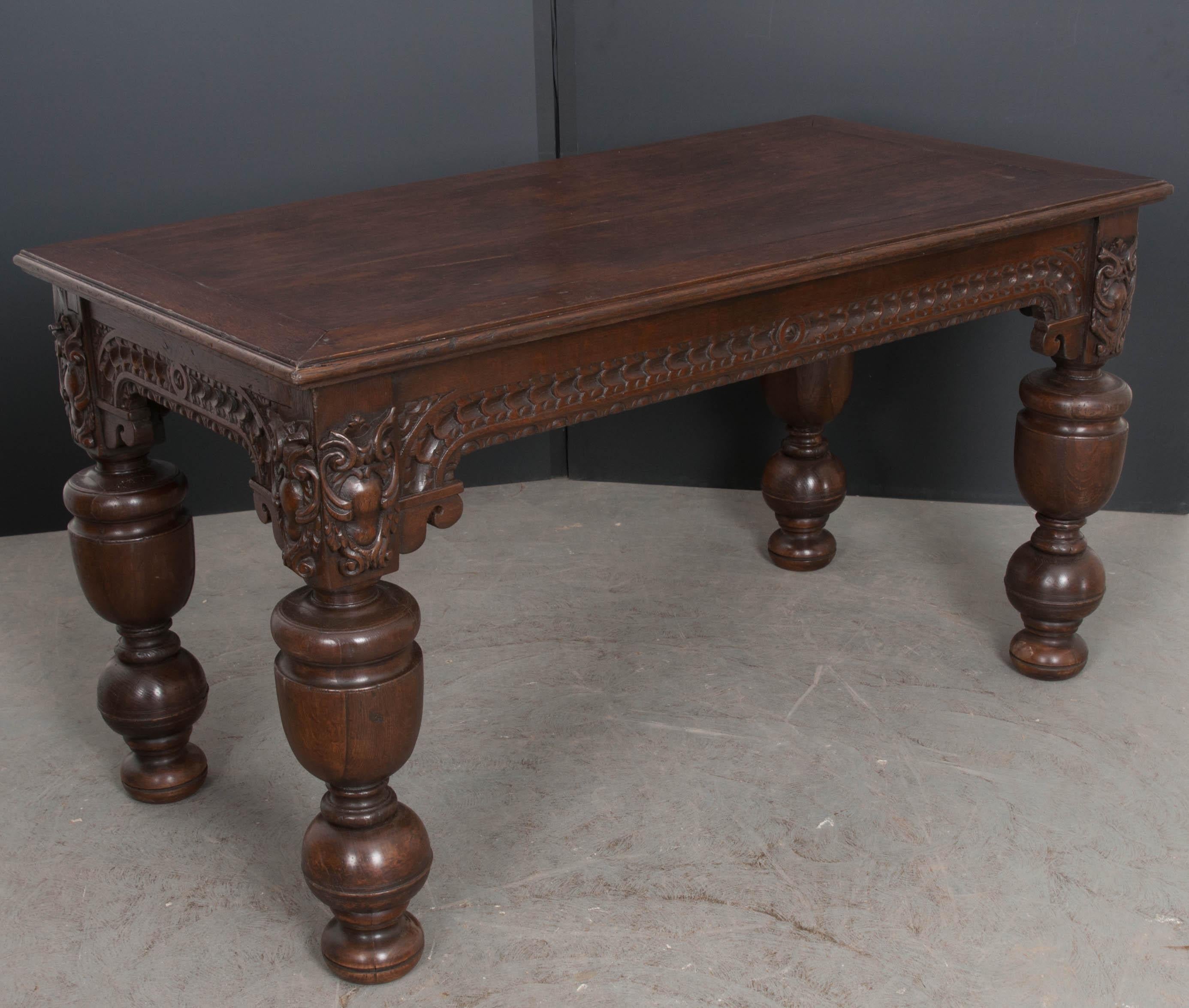 French 18th Century Hand Carved Oak Refectory Table 8