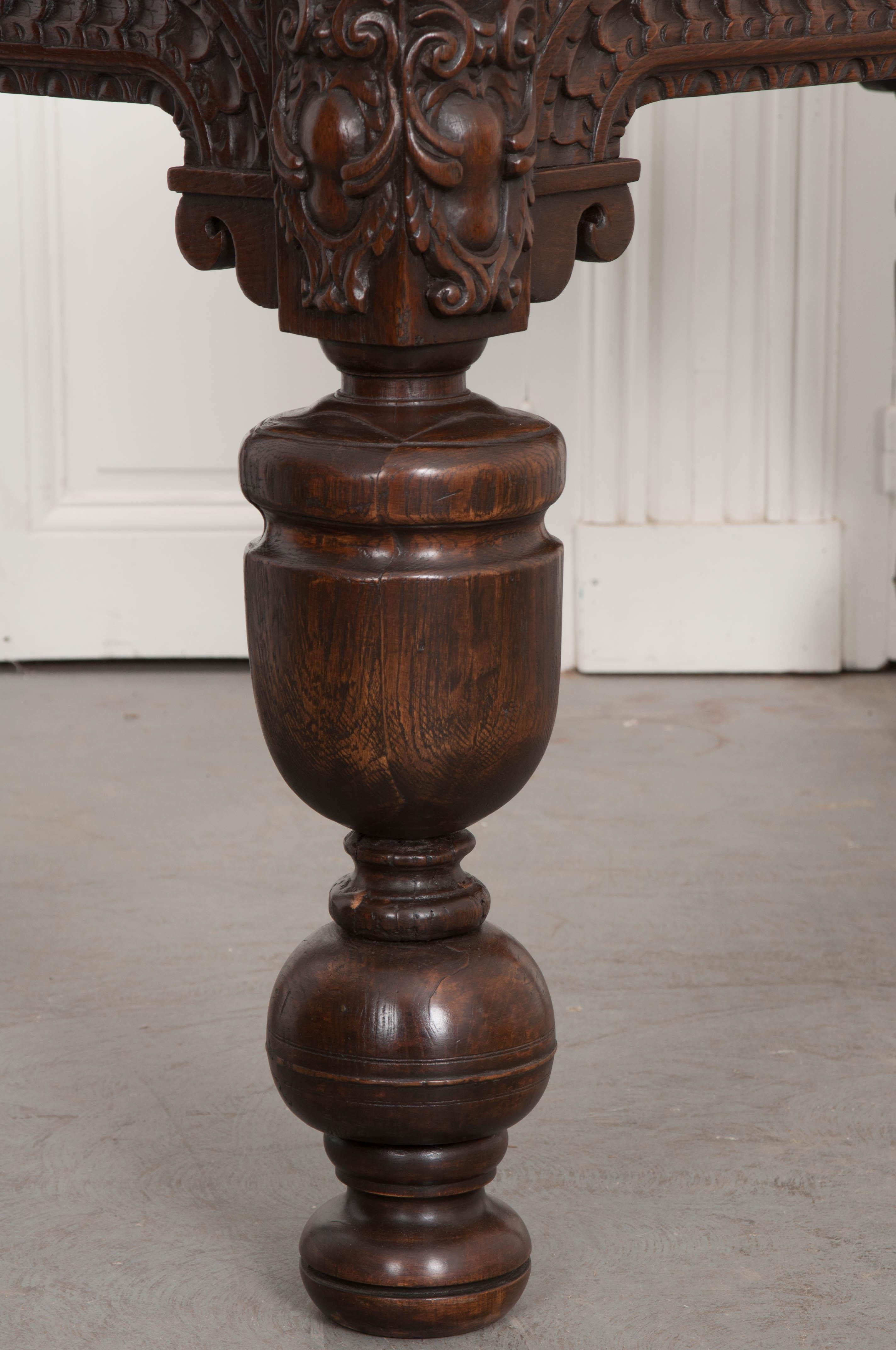 18th Century and Earlier French 18th Century Hand Carved Oak Refectory Table