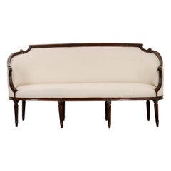 French 18th Century Hand Carved Walnut Louis XVI Settee