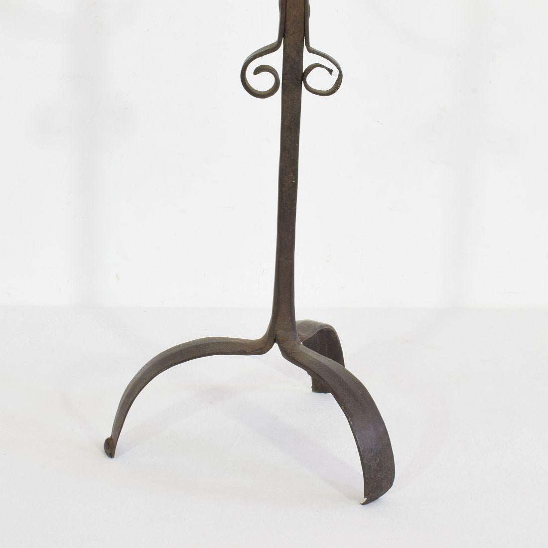 French 18th Century Hand Forged Iron Candleholder 5