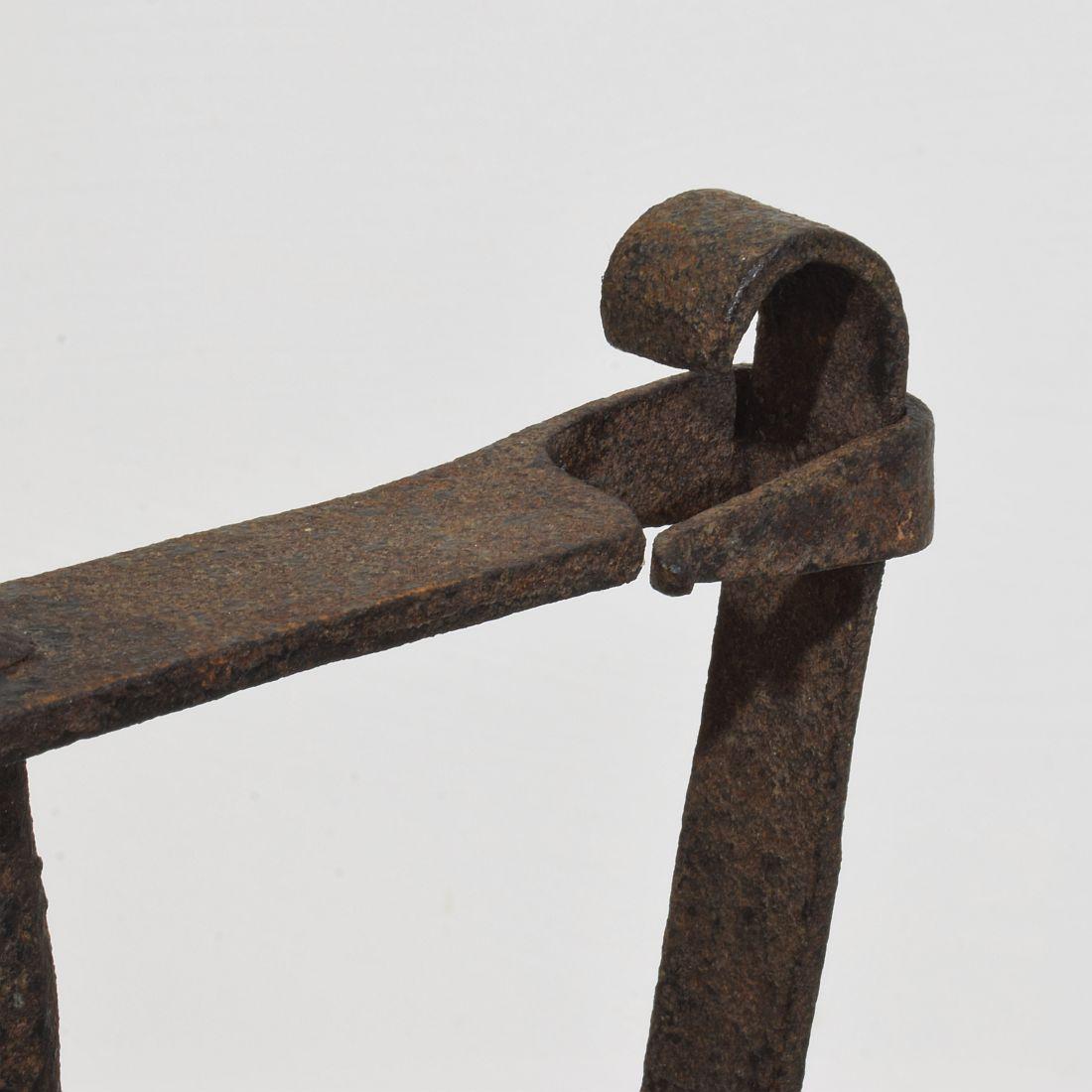 French 18th Century Hand Forged Iron Candleholder For Sale 7