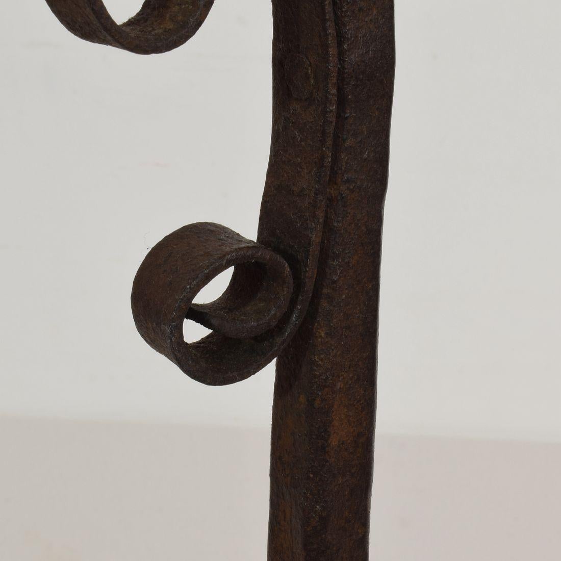 French 18th Century Hand Forged Iron Candleholder 7