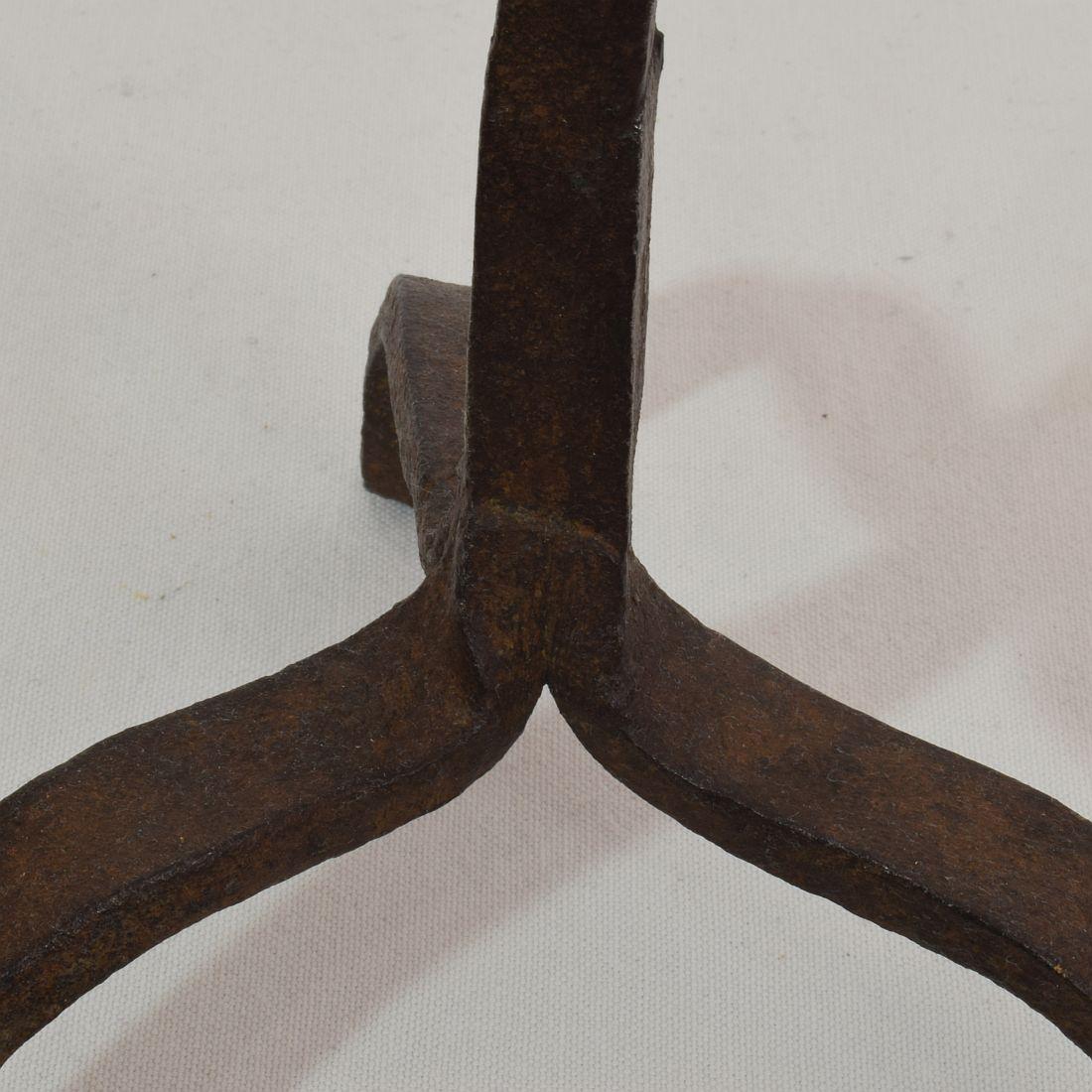 French 18th Century Hand Forged Iron Candleholder 8