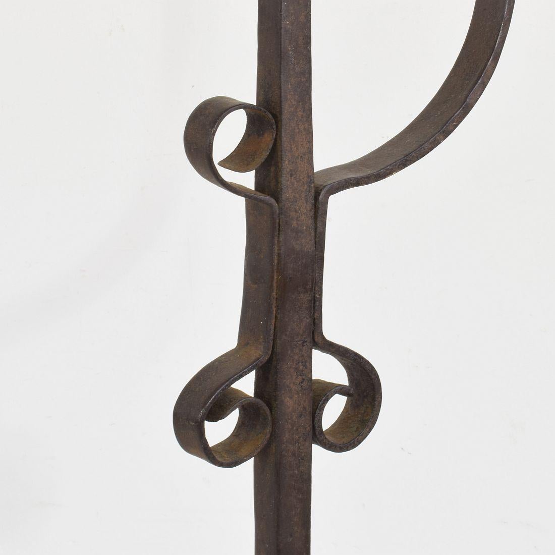 French 18th Century Hand Forged Iron Candleholder 9