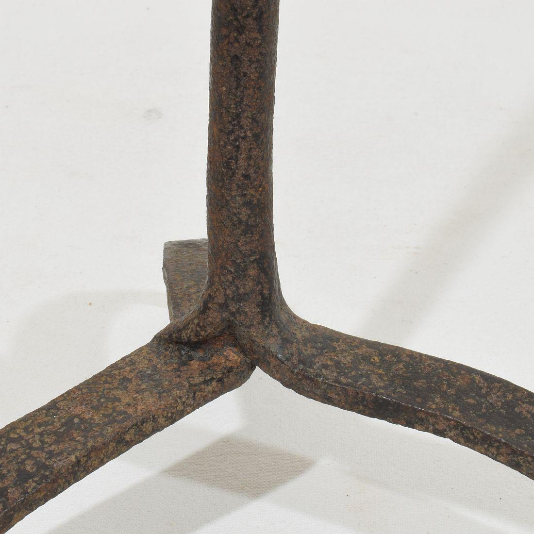 French 18th Century Hand Forged Iron Candleholder For Sale 10