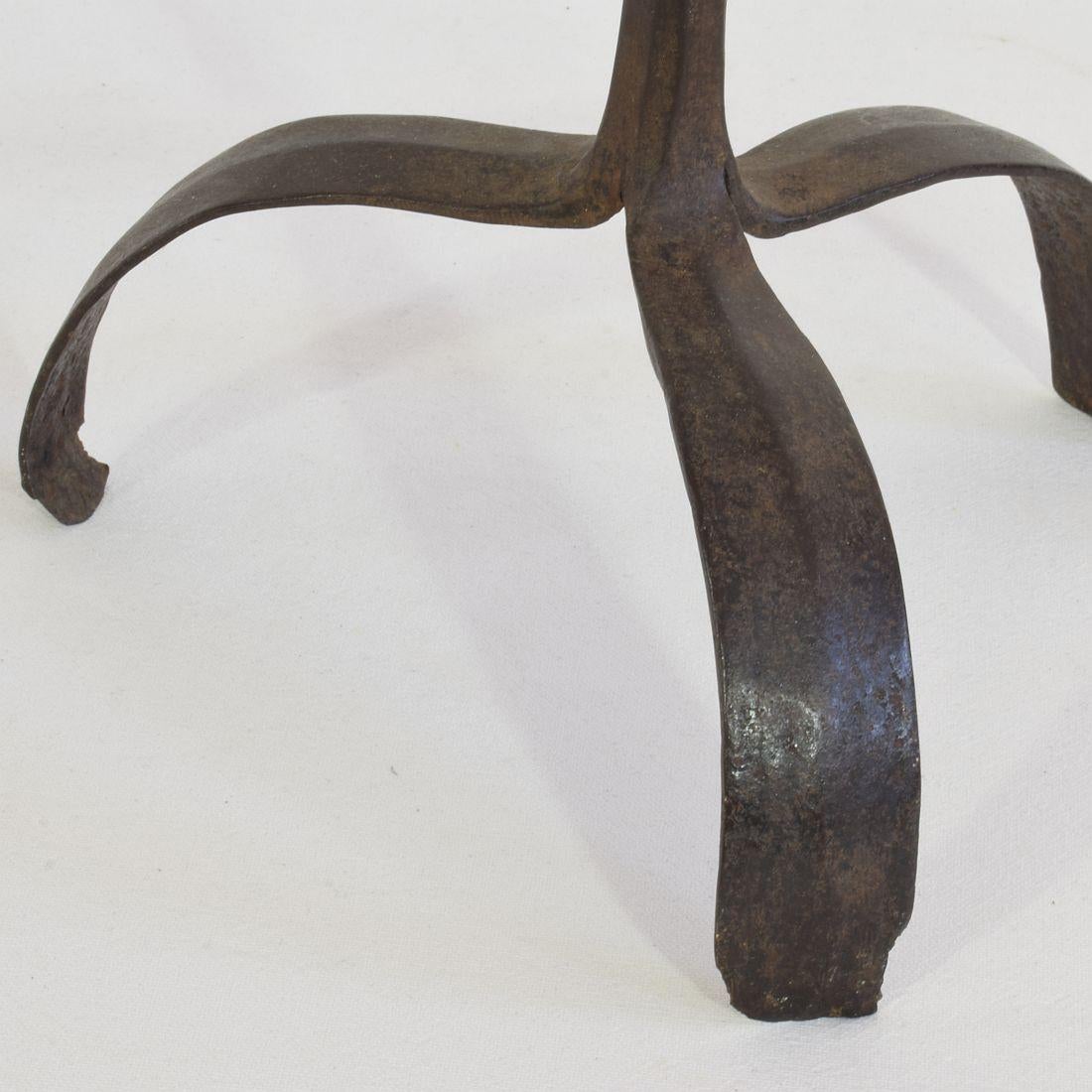 French 18th Century Hand Forged Iron Candleholder 10
