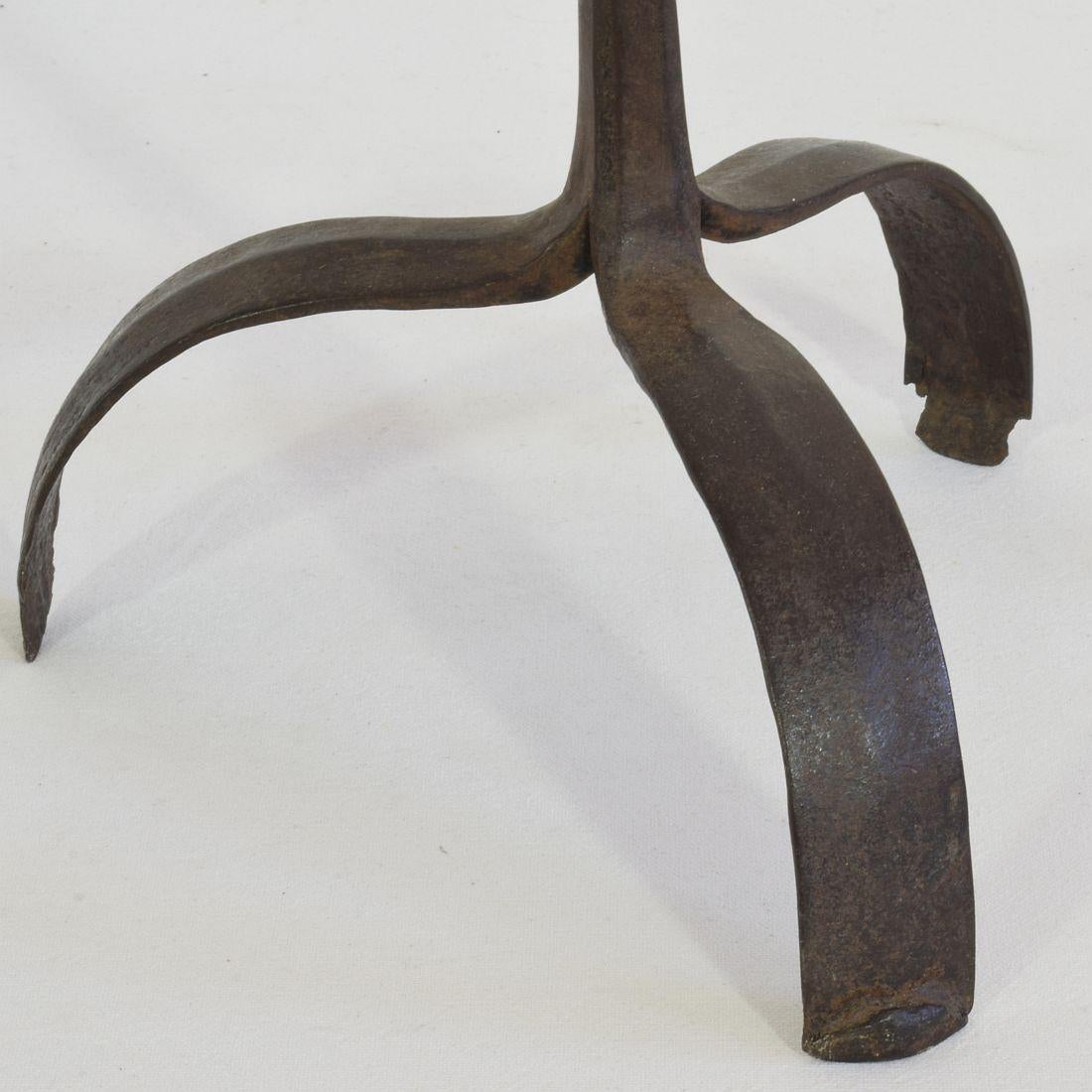 French 18th Century Hand Forged Iron Candleholder 12