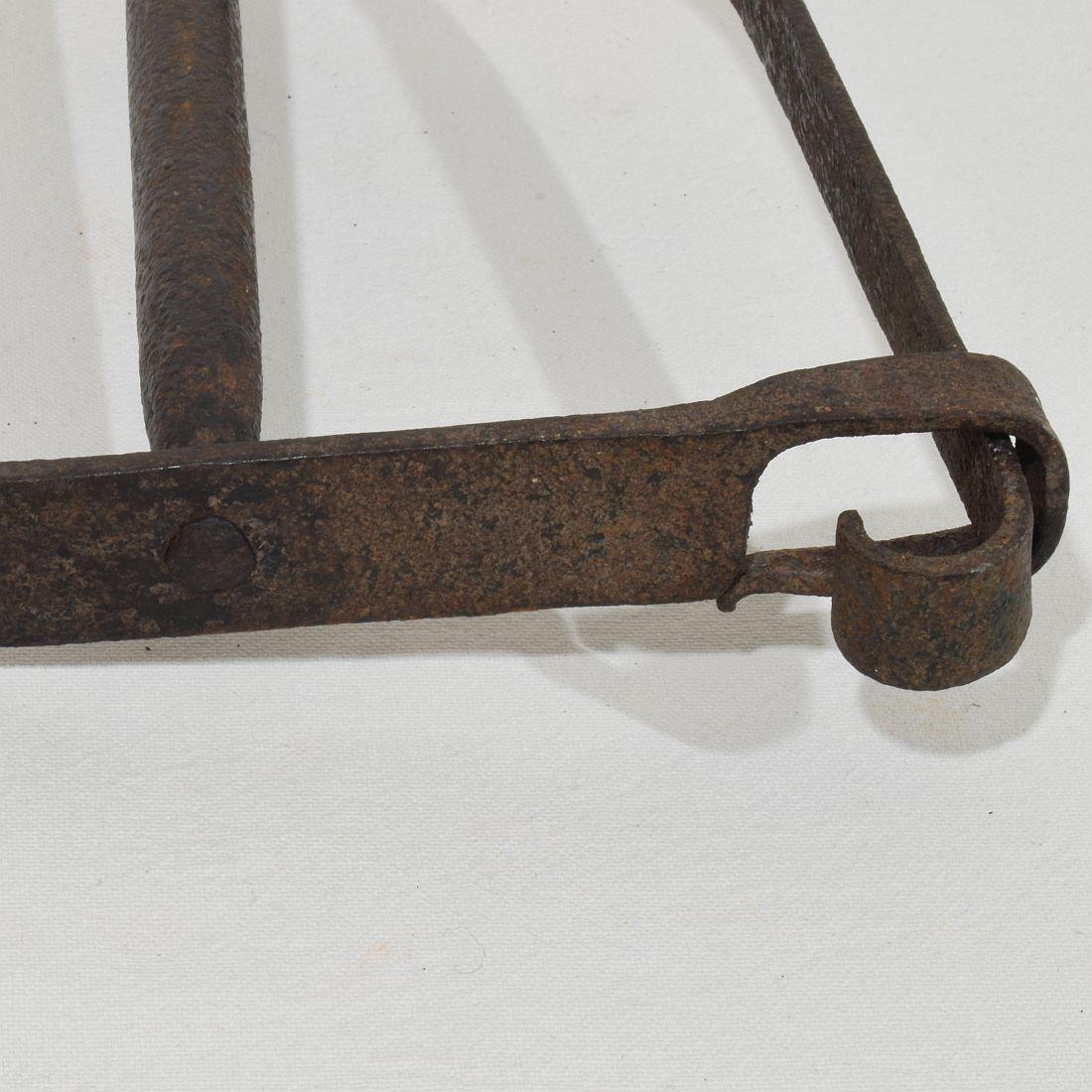 French 18th Century Hand Forged Iron Candleholder For Sale 13